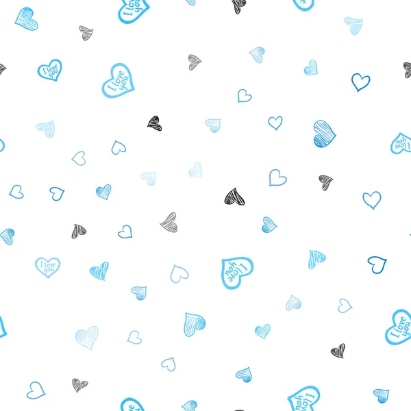 Φως Μπλε Διάνυσμα Απρόσκοπτη Διάταξη Γλυκές Καρδιές Εικονογράφηση Καρδιές Στην — Διανυσματικό Αρχείο