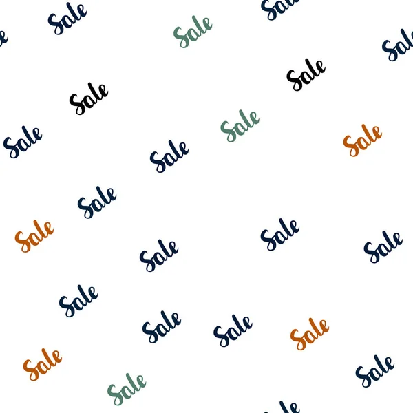 Dark Blue Yellow Vector Seamless Pattern Sale Signs Illustration Signs — Stock Vector