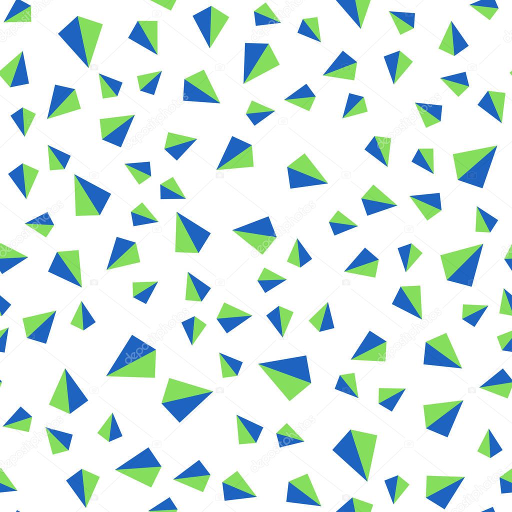 Light Blue, Green vector seamless, isometric backdrop with lines, triangles. Abstract gradient illustration with triangles. Pattern for design of fabric, wallpapers.