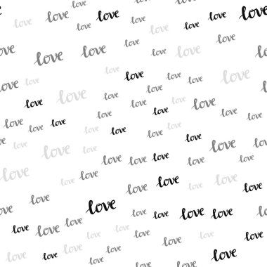 Işık gri vektör sorunsuz doku kelimelerle seni seviyorum. İllüstrasyon renkli romantik tarzda Love You ifade ile. Desen için modaya uygun Kumaş, duvar kağıtları.