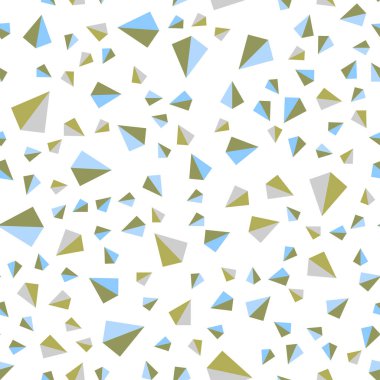 Açık mavi, vektör kesintisiz, izometrik desen poligonal tarzı ile sarı. Üçgenler ile soyut tarzda dekoratif tasarım. Tasarım için duvar kağıdı, kumaş üreticileri.