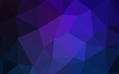 Koyu mavi soyut poligonal şablon vektör. Üçgenler ile renkli resimde parlayan. Tamamen yeni bir tasarım sizin broşürü.