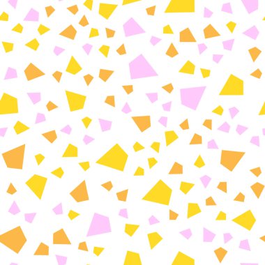 Pembe ışık, vektör kesintisiz, izometrik şablonu ile kristalleri, üçgenler sarı. Üçgenler ile soyut degrade illüstrasyon. Tekstil, kumaş, duvar kağıtları için tasarım.