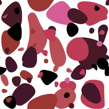 Hafif pembe, kırmızı vektör küreler ile seamless modeli. Modern Soyut illüstrasyon renkli su ile bırakır. Tekstil, kumaş, duvar kağıtları için tasarım.