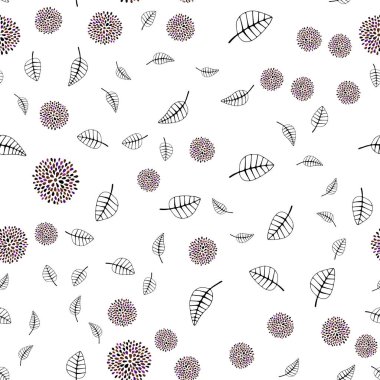 Koyu pembe, kırmızı yaprakları, çiçekleri ile sorunsuz doğal zemin vektör. Glitter soyut resimde yaprak ve çiçek ile. Desen tasarım kumaş, duvar kağıtları.