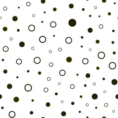 Koyu yeşil, sarı vektör küreler ile seamless modeli. Renkli gradyan ile arka plan üzerinde bulanık kabarcıklar. Desen tasarım kumaş, duvar kağıtları.