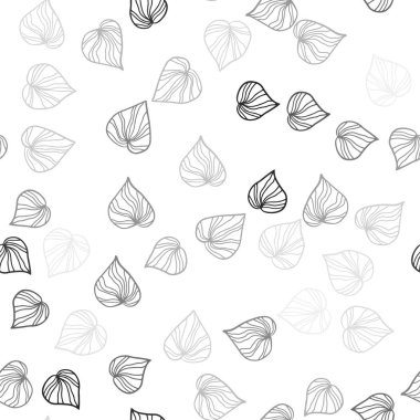 Işık gri vektör sorunsuz zemin yaprakları ile. Belirsiz bir soyut illüstrasyon yaprakları karalamalar tarzı ile. Duvar kağıdı, kumaş üreticileri için modaya uygun bir tasarım.
