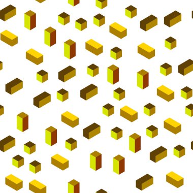 Koyu yeşil, sarı rhombus kesintisiz, izometrik şablonuyla vektör. Modern Soyut illüstrasyon renkli dikdörtgenler ile. Tekstil, kumaş, duvar kağıtları için tasarım.