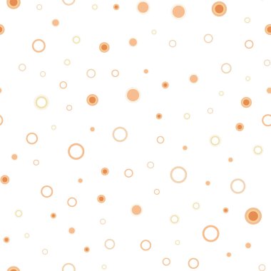 Işık turuncu vektör disklerle sorunsuz doku. Soyut illüstrasyon renkli baloncuklar doğa tarzı ile. Desen tasarım kumaş, duvar kağıtları.