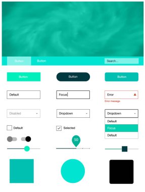 Işık yeşil vektör UI kiti ile bulutlar ve yıldız. Arka plan üzerinde renkli stil rehberi yıldız ile. Web siteleri, açılış sayfaları için güzel düzeni.