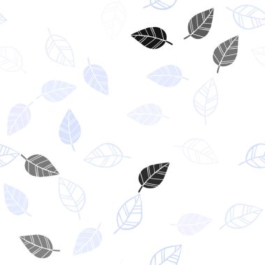 Hafif mavi vektör sorunsuz zarif arka plan yaprakları ile. Modern geometrik soyut illüstrasyon ile bırakır. Kartvizit, Web siteleri için şablon.