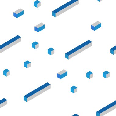 Koyu mavi rhombus kesintisiz, izometrik şablonuyla vektör. Dikdörtgenler ve kareler ile güzel illüstrasyon. Tasarım için duvar kağıdı, kumaş üreticileri.
