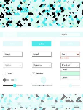 Hafif mavi vektör UI ux kiti daireler ile. Başlığını renkli gradyan daireler modern stil kılavuzu. Web siteleri için basit renkli tasarım.