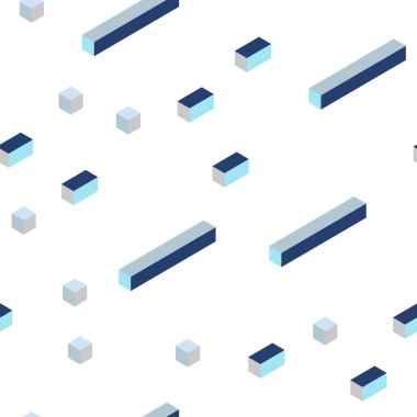 Hafif mavi vektör kapak poligonal tarzı kesintisiz, izometrik. Modern Soyut illüstrasyon renkli dikdörtgenler ile. Tekstil, kumaş, duvar kağıtları için tasarım.