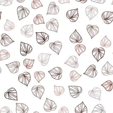 Koyu kırmızı vektör sorunsuz doodle desen yaprakları ile. Dekoratif illüstrasyon soyut şablonundaki karalamalar ile. Kartvizit, Web siteleri için şablon.