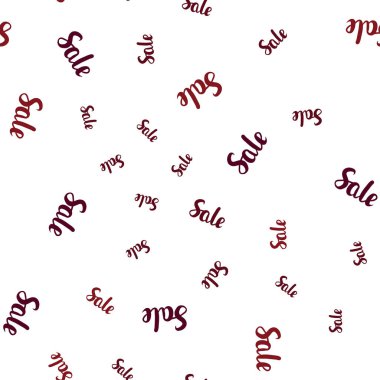 Koyu kırmızı kelimeler satış ile sorunsuz şablon vektör. Beyaz arka plan üzerinde renkli kelime gradyan ile satış. Reklamlar için zemin broşürler siyah Cuma.