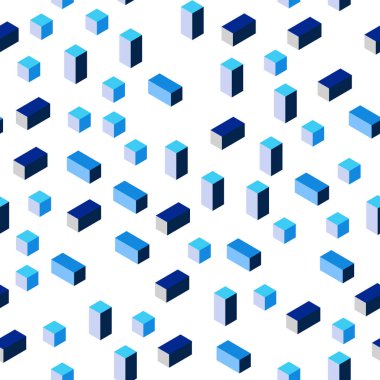 Koyu mavi çizgiler, dikdörtgenler kesintisiz, izometrik düzeniyle vektör. Dikdörtgenler ve kareler ile güzel illüstrasyon. Kartvizit, Web siteleri için şablon.