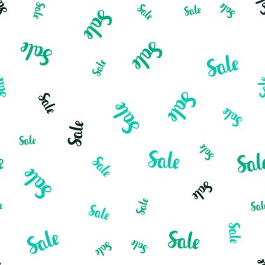 Işık yeşil vektör sorunsuz şablon kelime satış. Soyut illüstrasyon renkli gradyan sembolleri satış ile. Mega promosyonlar için fon indirimler.