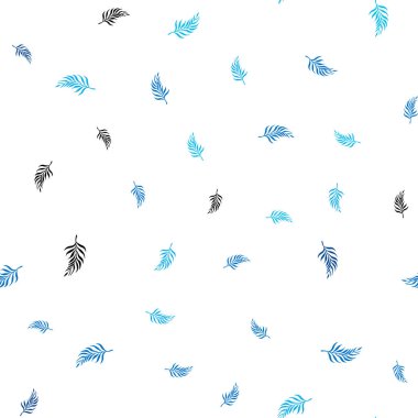 Hafif mavi vektör sorunsuz zemin yaprakları ile. Belirsiz bir soyut illüstrasyon yaprakları karalamalar tarzı ile. Desen tasarım kumaş, duvar kağıtları.