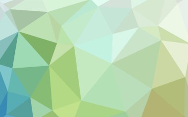 Açık mavi, vektör üçgen mozaik şablon yeşil. Gradyan ile zarif parlak poligonal illüstrasyon. İşiniz için yeni tasarım.