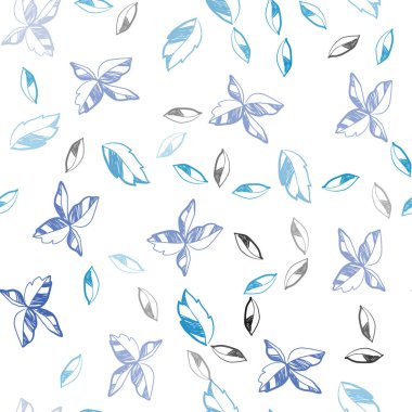 Hafif mavi vektör yaprakları ile seamless zarif modeli. bulanık arka plan gradyan ile yapraklarda. Desen için modaya uygun Kumaş, duvar kağıtları.
