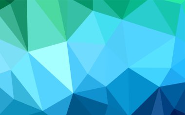 Açık mavi, yeşil vektör degrade üçgenler doku. Noktalı resim stili üçgenler ile yaratıcı çizimde. Cep telefonu arka plan için şablon.