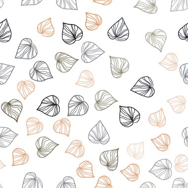Koyu turuncu vektör sorunsuz doğal zemin yaprakları ile. Doodle yaprakları gradyan ile Origami tarzında Illustration. Desen için modaya uygun Kumaş, duvar kağıtları.