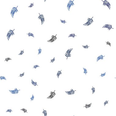 Koyu mavi vektör sorunsuz doodle zemin yaprakları ile. Bulanık tarzı ile yaratıcı şekilde bırakır. Tekstil, kumaş, duvar kağıtları için tasarım.
