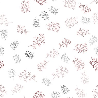 Koyu kırmızı vektör sorunsuz doodle desen dalları ile. Beyaz arka plan üzerinde doğal tarzı şubeleri var. Tekstil, kumaş, duvar kağıtları için tasarım.
