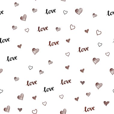 Koyu kırmızı metinle Love You, kalpleri sorunsuz şablon vektör. Romantik illüstrasyon renkli ifade Love You, kalpleri ile. Kartvizit, Web siteleri için şablon.