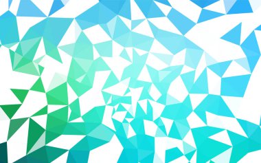 Açık mavi, vektör poligonal model yeşil. Üçgenler ile renkli soyut resimde. Afiş için tamamen yeni şablon.