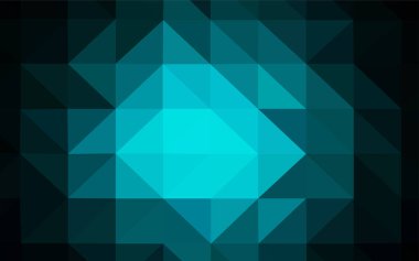 Koyu mavi parlayan üçgen düzen vektör. Renkli resimde gradyan ile poligonal tarzı. Web siteniz için yeni bir doku.