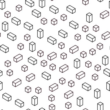 Koyu pembe rhombus kesintisiz, izometrik şablonuyla vektör. Dikdörtgenler ile soyut degrade illüstrasyon. Tekstil, kumaş, duvar kağıtları için tasarım.