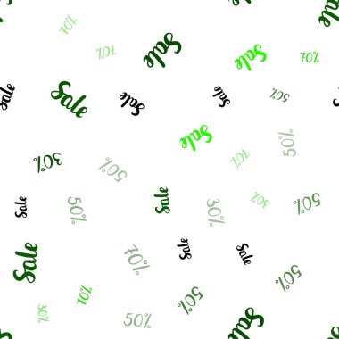 Işık yeşil vektör sorunsuz arka plan ile 30, 50, %70 işaretleri satış. Soyut illüstrasyon renkli gradyan sembolleri satış ile. Süper satış siyah Cuma için zemin.