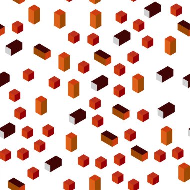 Koyu kırmızı rhombus kesintisiz, izometrik şablonuyla vektör. İllüstrasyon renkli dikdörtgenler dizi. Tekstil, kumaş, duvar kağıtları için tasarım.