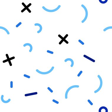 Hafif mavi vektör satırları unsurları ile sorunsuz doku. Beyaz arka plan üzerinde satırlarının illüstrasyon tekrarı ile. Desen tasarım pencere panjur, perdeler.