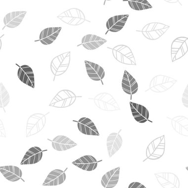 Açık gri vektör yaprak ile sorunsuz doğal çizimleri. Doodle yaprakları gradyan ile Origami tarzında Illustration. Kartvizit, Web siteleri için şablon.