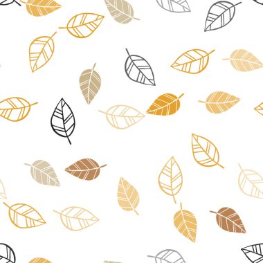 Işık turuncu vektör sorunsuz zarif arka plan yaprakları ile. Modern geometrik soyut illüstrasyon ile bırakır. Tekstil, kumaş, duvar kağıtları için tasarım.