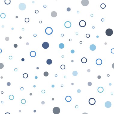 Hafif mavi vektör daire şekilleri ile sorunsuz düzeni. Kabarcıkları ile soyut tarzda bulanık dekoratif tasarım. Desen tasarım kumaş, duvar kağıtları.