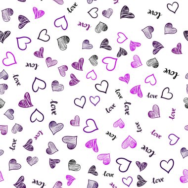 Koyu pembe vektör metin Love You, kalpleri ile sorunsuz şablonu. Romantik illüstrasyon renkli ifade Love You, kalpleri ile. Tekstil, kumaş, duvar kağıtları için tasarım.