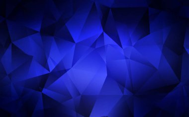 Üçgenler ile koyu mavi vektör arka plan. Üçgen doğa tarzı ile güzel illüstrasyon. Desen Web siteleri için kullanılabilir.