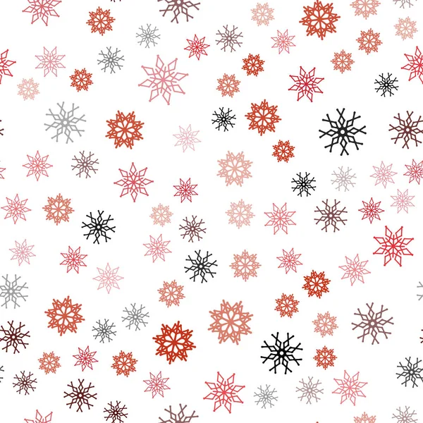 Hellrote Vektorschablone Mit Eisschneeflocken Dekorative Leuchtende Illustration Mit Schnee Auf — Stockvektor