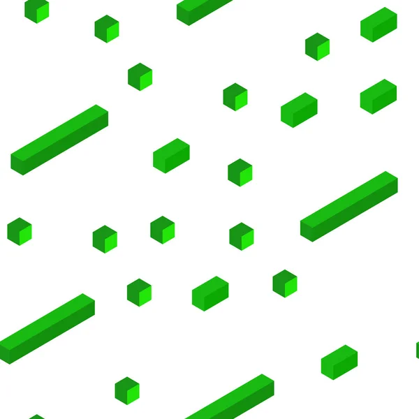緑ベクトルのシームレスな等尺性のバック グラウンドを四角形の光します カラフルな四角形で現代の抽象的なイラスト ファブリック 壁紙のデザインのパターン — ストックベクタ