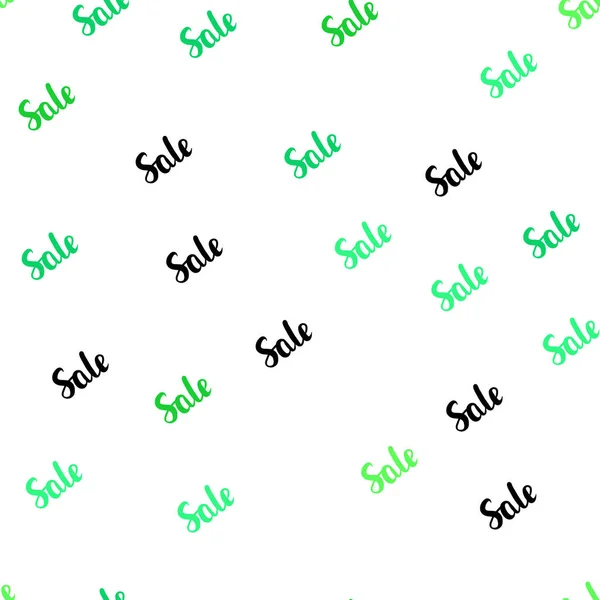 Copertura Trasparente Vettoriale Verde Chiaro Con Simboli Vendita Illustrazione Gradiente — Vettoriale Stock