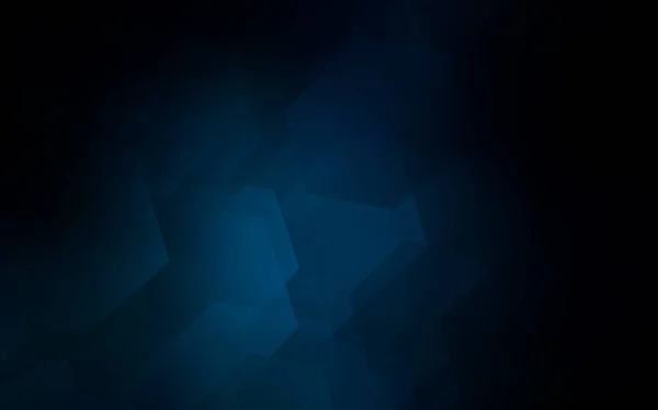 Fondo Vectorial Azul Oscuro Con Hexágonos Ilustración Hexágonos Colores Superficie — Vector de stock