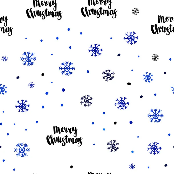 Jasny Niebieski Wektor Wzór Christmas Płatki Śniegu Błyszczący Ilustracja Kolorowy — Wektor stockowy