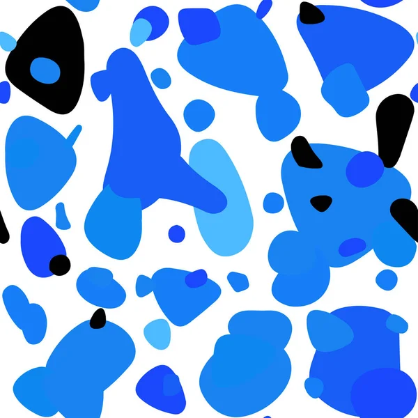 Легкий Векторний Безшовний Візерунок Blue Сферами Красива Кольорова Ілюстрація Розмитими — стоковий вектор