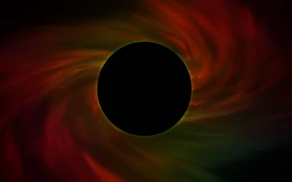 Темно Зеленый Красный Векторный Фон Черной Дырой Небо Красочная Черная — стоковый вектор