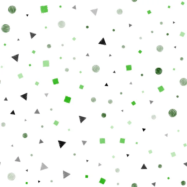 Ελαφρύ Πράσινο Διάνυσμα Χωρίς Ραφή Πρότυπο Κρύσταλλα Κύκλους Τετράγωνα Διακοσμητικό — Διανυσματικό Αρχείο
