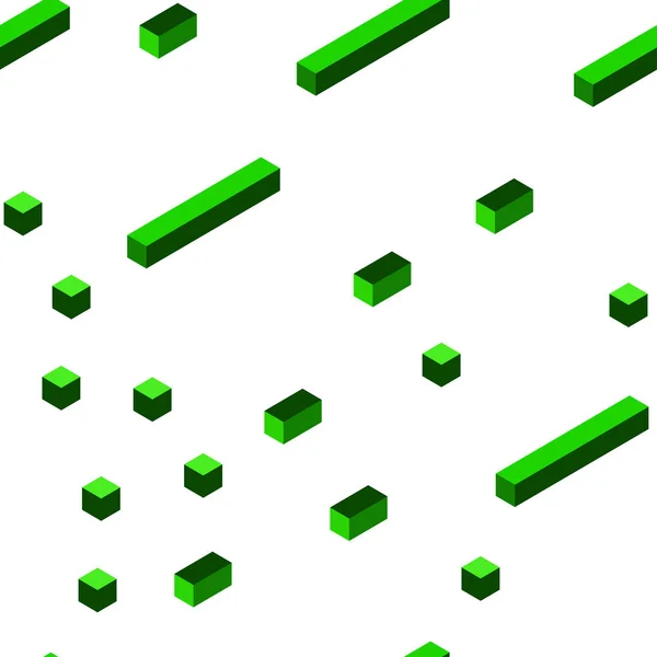 Vector Verde Claro Sin Costuras Diseño Isométrico Con Líneas Rectángulos — Vector de stock